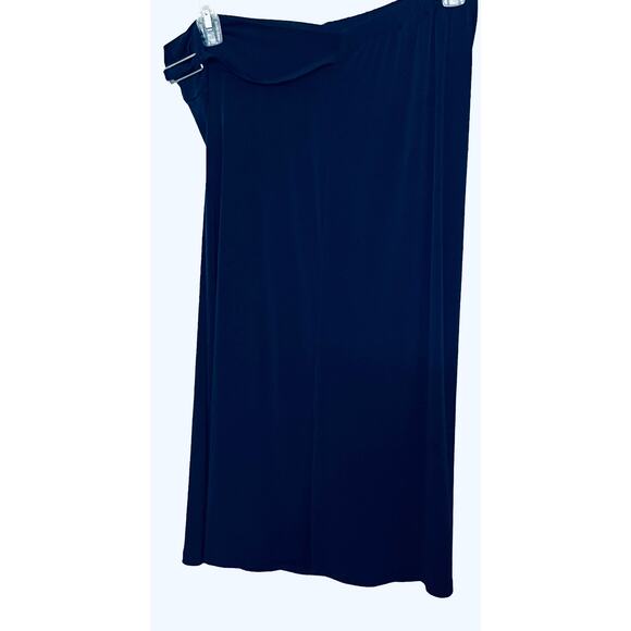 LANE BRYANT ANKLE PULL-ON CULOTTES, WOMENS, 18/20, NAVY BLUE WITH SILVER BUCKLE - Picture 5 of 10